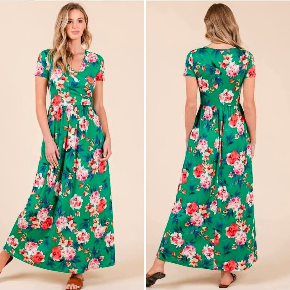 Floral Green Maxi Dress